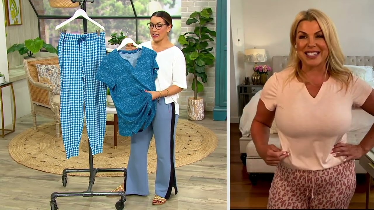 Jockey Soft Essentials Short Sleeve Top and Jogger Lounge Set on QVC