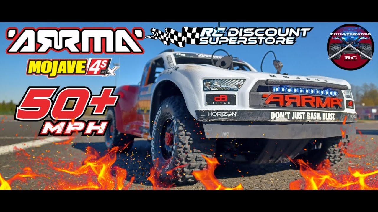 Arrma Mojave 4s Speed test and Bash OMG!!