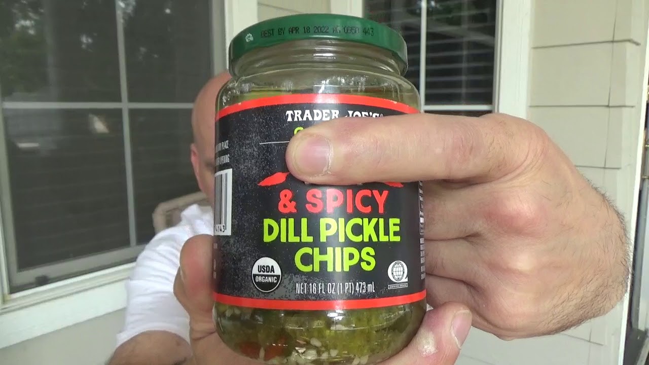 HOT AND SPICY DILL PICKLE CHIPS FROM TRADER JOE'S.......