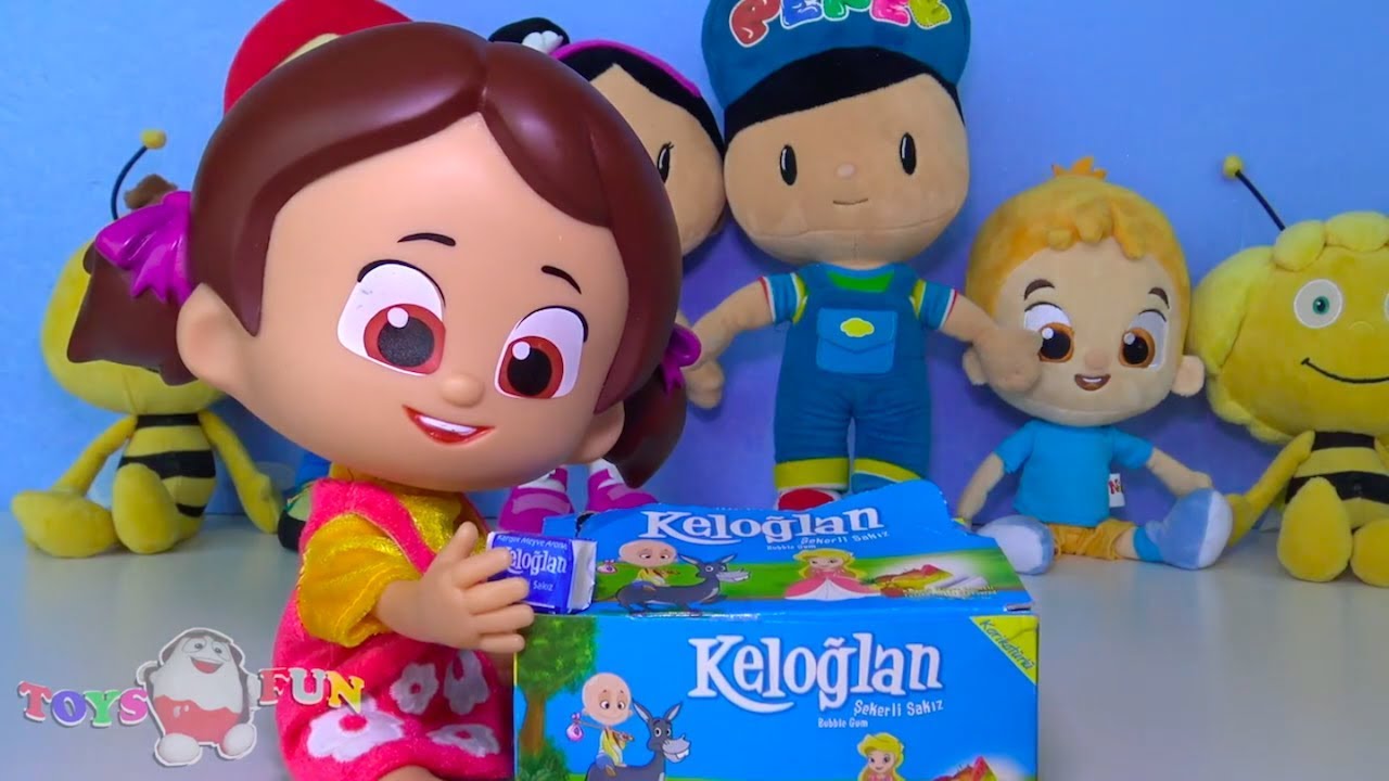 Pepee, Bebe und Niloya blasen Kaugummiblasen 1 Paket voll Kaugummi Challenge Kaugummiblase