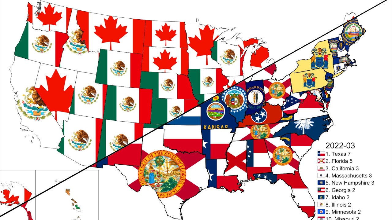Timelapse of Most Googled Foreign Countries and Other States, in the US