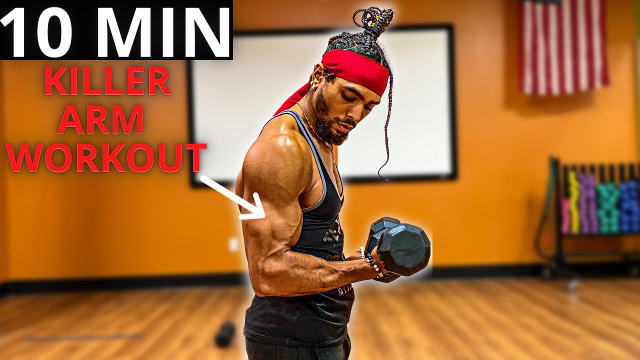 10 Minute Killer Arm Workout | Build Bigger Arms Using Dumbbells