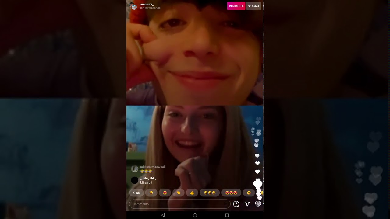 Live di Mura e Aurora Baruto. Mura e Sara cercano un nomignolo da dare ad Auri✨😜😍😂😁💝