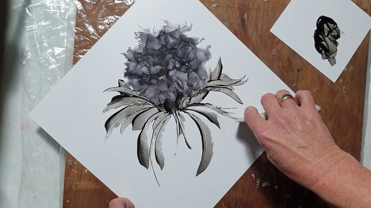 Black Friday Blooming Inspiration, Acrylic Paint, Alcohol Ink Markers and Catalyst Wedge( nr 37)