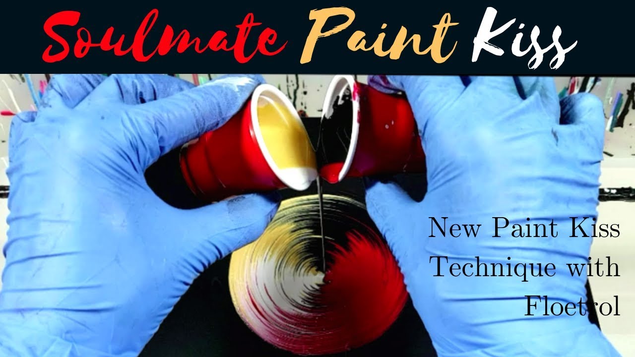 SOULMATE KISS POUR #3 - New Paint Kiss Pour with only 4 Colors and Floetrol | ACRYLIC POURING