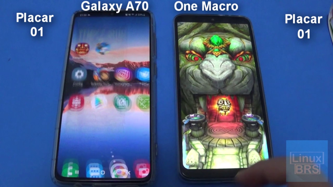 🔘 Samsung Galaxy A70 vs Motorola One Macro - SPEED TEST - PT-BR