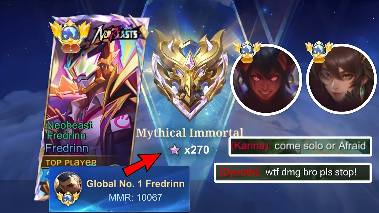 TOP GLOBAL FREDRINN FULL GAMEPLAY IN HIGH RANK MATCH!! MLBB