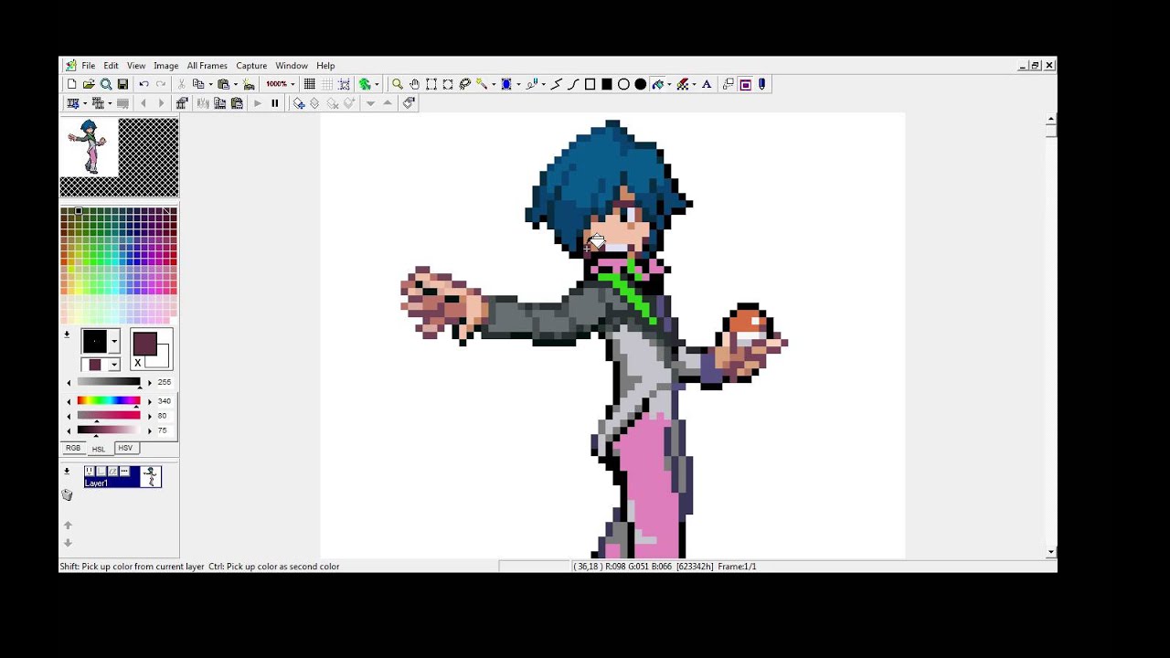 Spriting Demonstration- Ace Trainer Male Battle Sprite