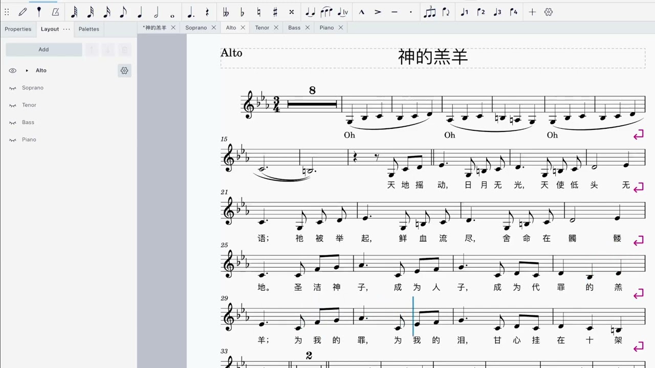 神的羔羊人声Alto