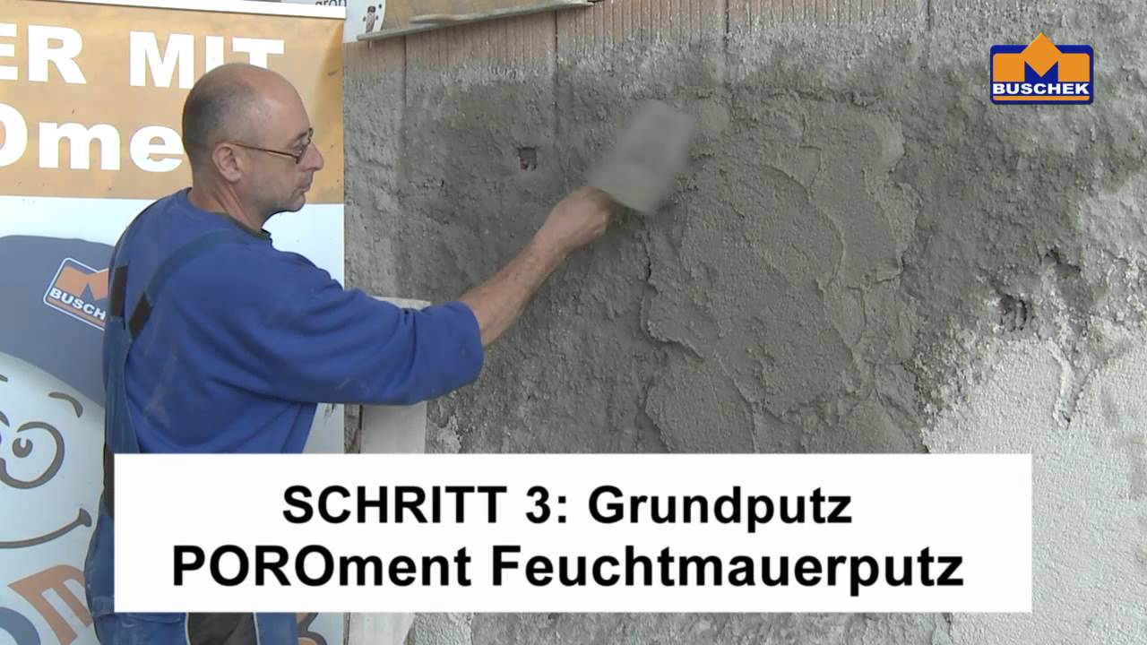 Baustoffhändlervideo Bautenschutz Buschek Feuchtmauerputz