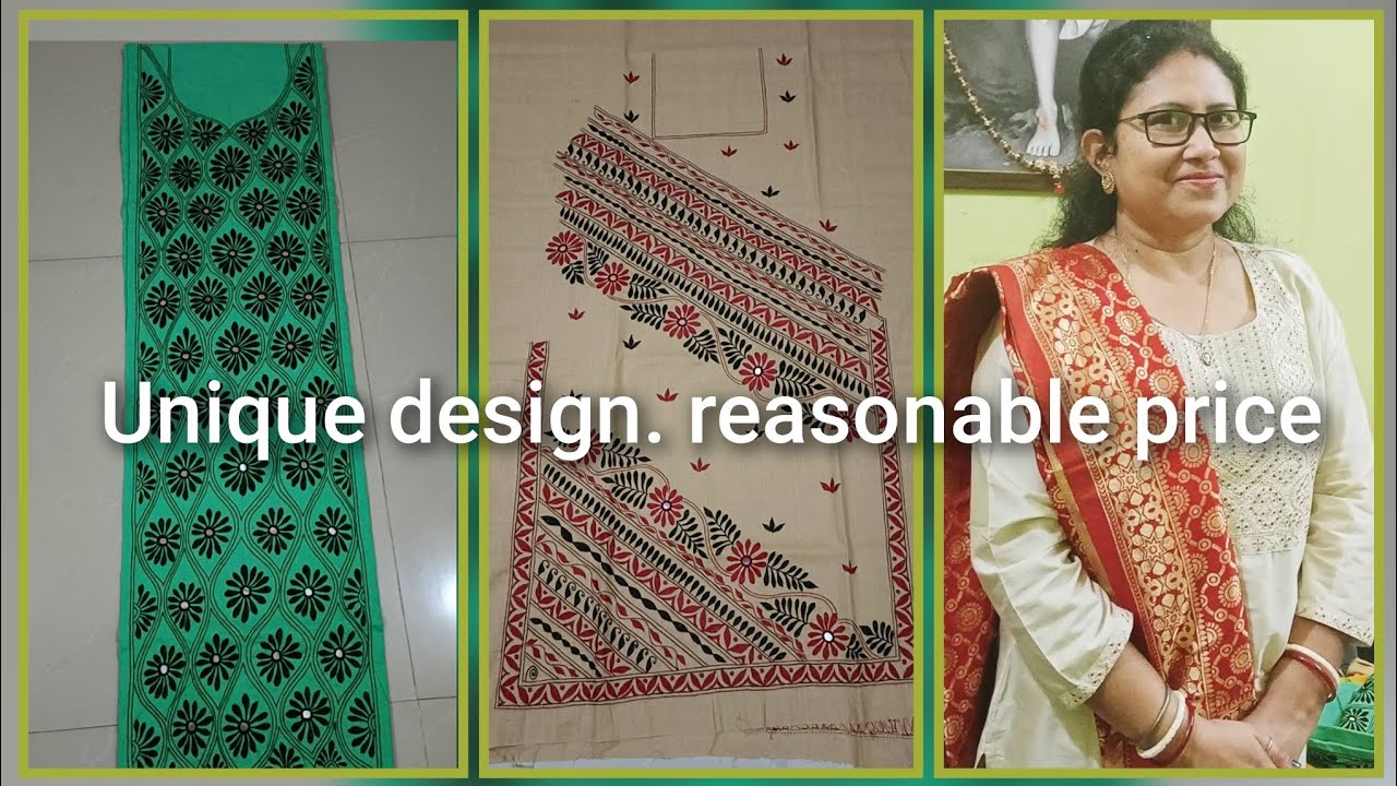  aj hai pure cotton 2.75 MTR hand embroidery kurti piece collection. contact  -7811089698