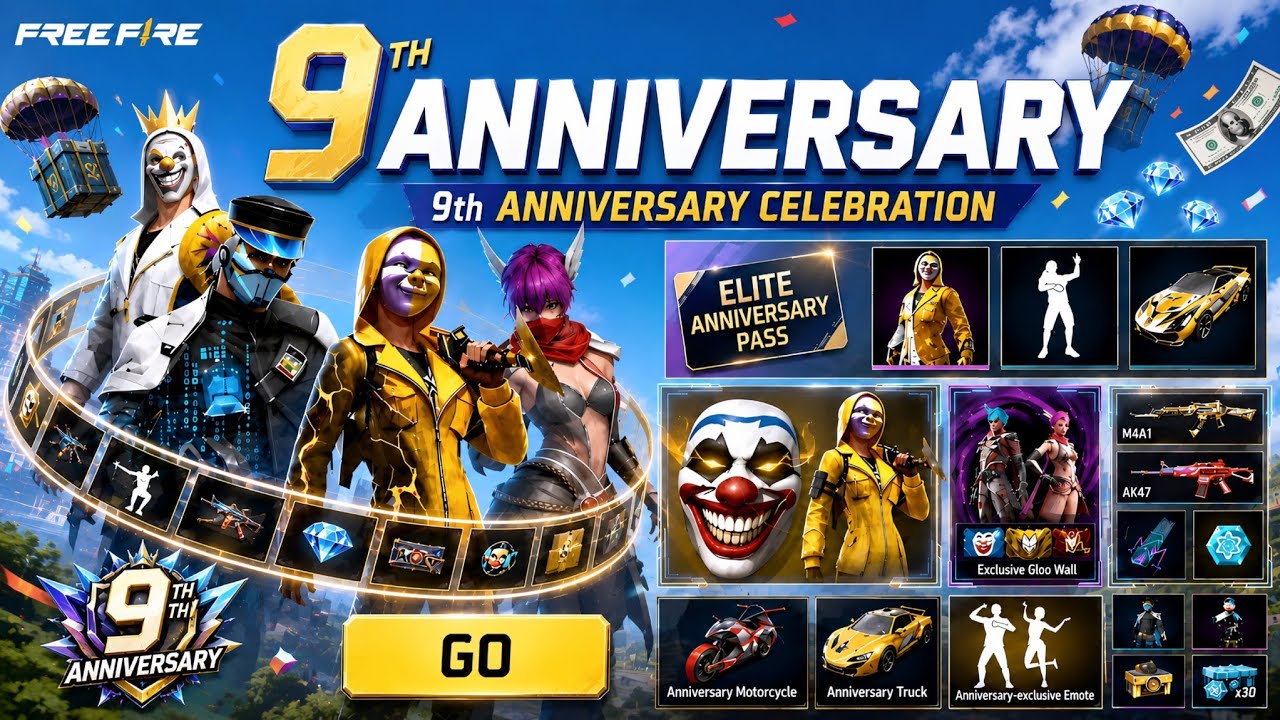 9th Anniversary Event Free Fire 🥳💥 | Criminal Bundle Return 2026 | Ff Upcoming Event | Ff New Event 