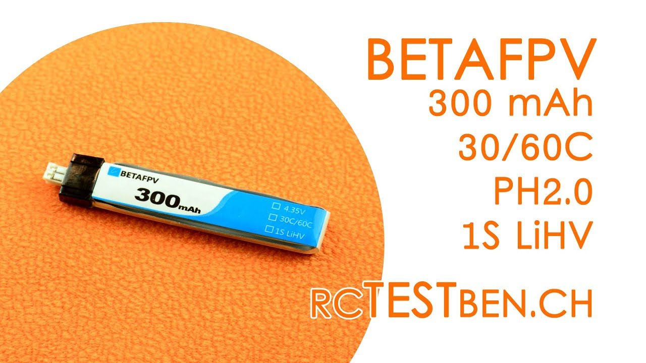 BetaFPV 1S 300mAh 30C/60C LiHV Battery Testing - RCTESTBEN.CH