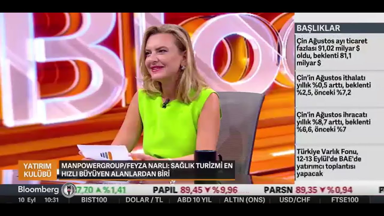 ManpowerGroup Türkiye Genel Müdürü Feyza Narlı - BloombergHT TV Yatırım Kulübü Programı | 10.09.2024