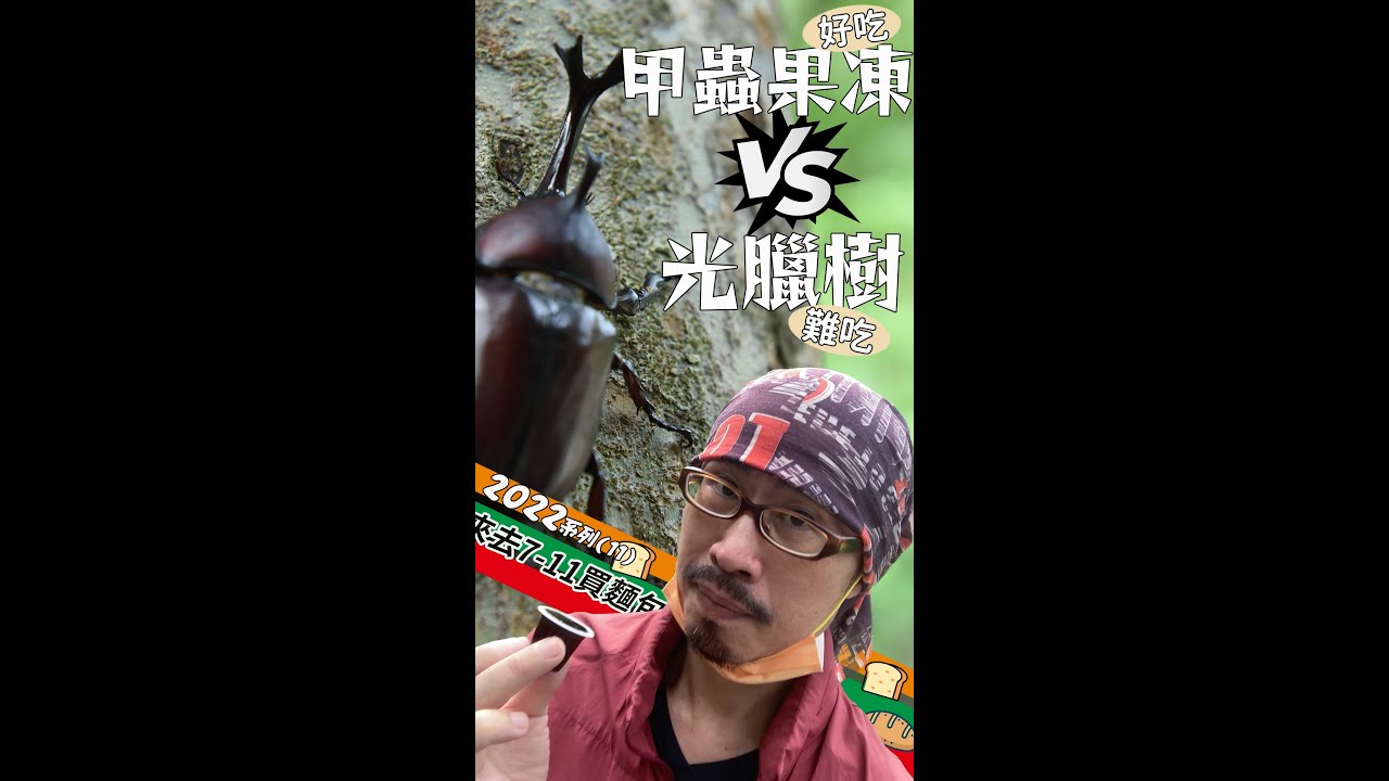 甜甜果凍pk啃樹皮!!野外獨角仙更愛哪一個?【來去711買麵包系列11】