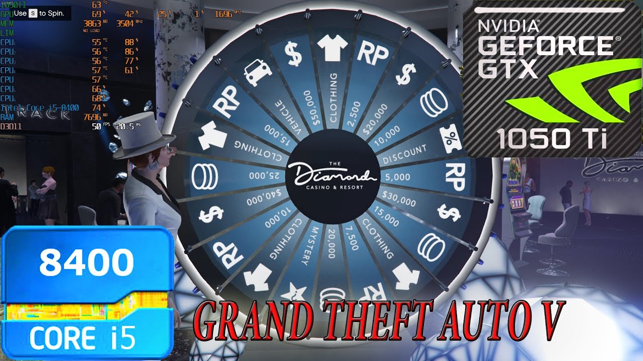 Grand Theft Auto V GTX 1050Ti & i5-8400 2.8hz