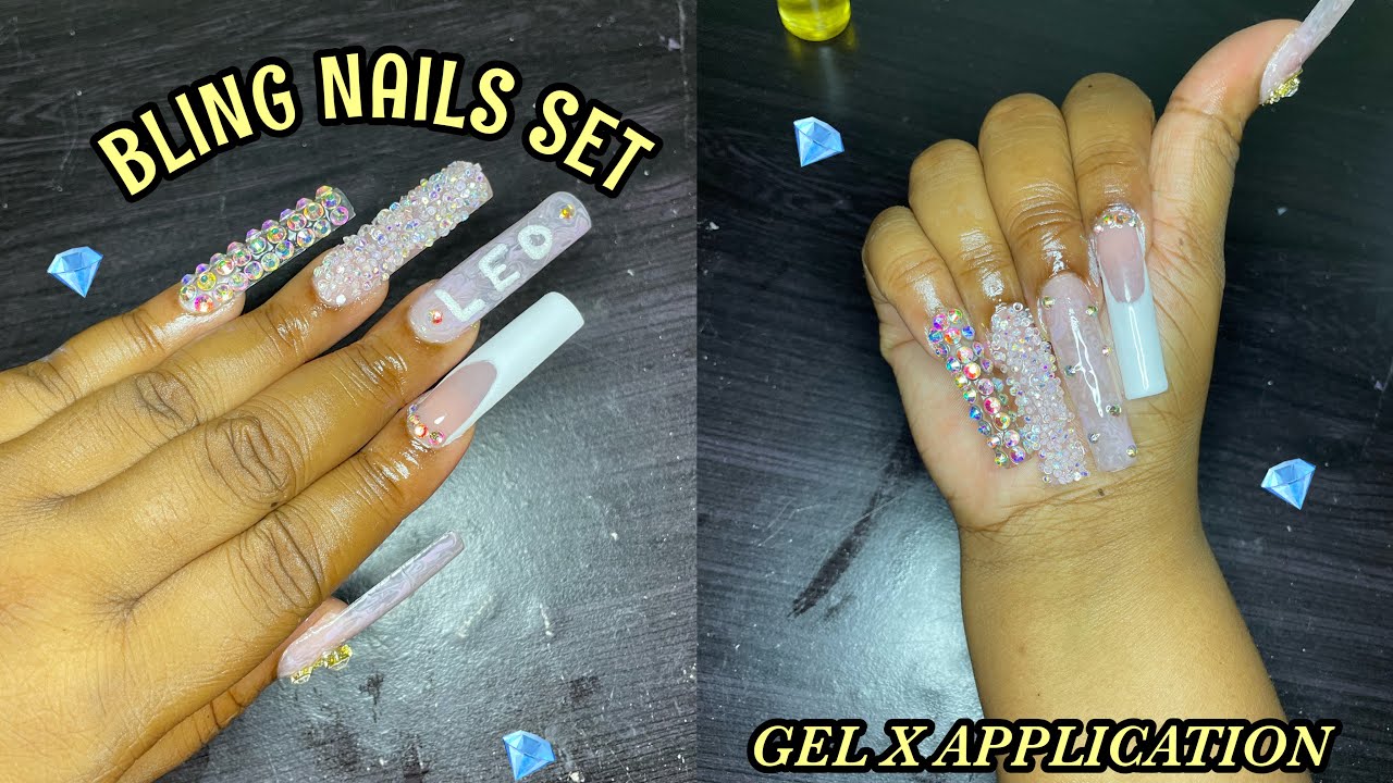 BLING NAIL SET || BIRTHDAY NAILS || GEL X APPLICATION