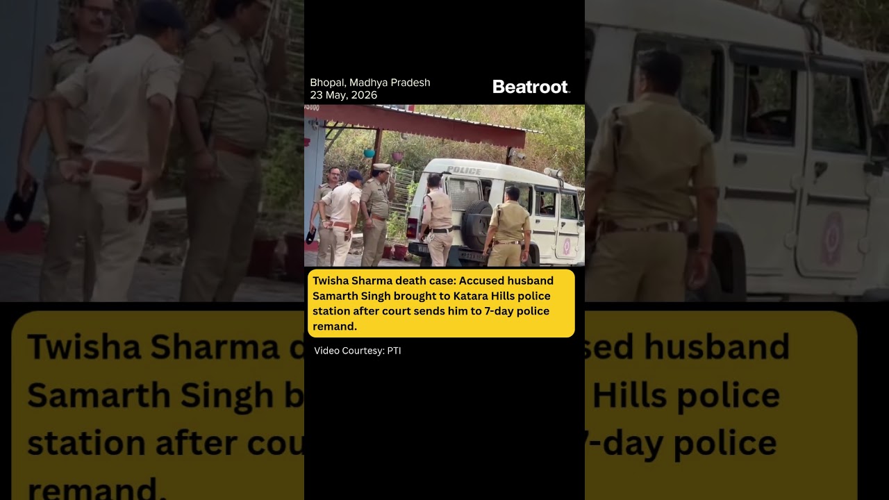 Twisha Sharma death case: Accused husband Samarth Singh brought to Katara Hills police station.