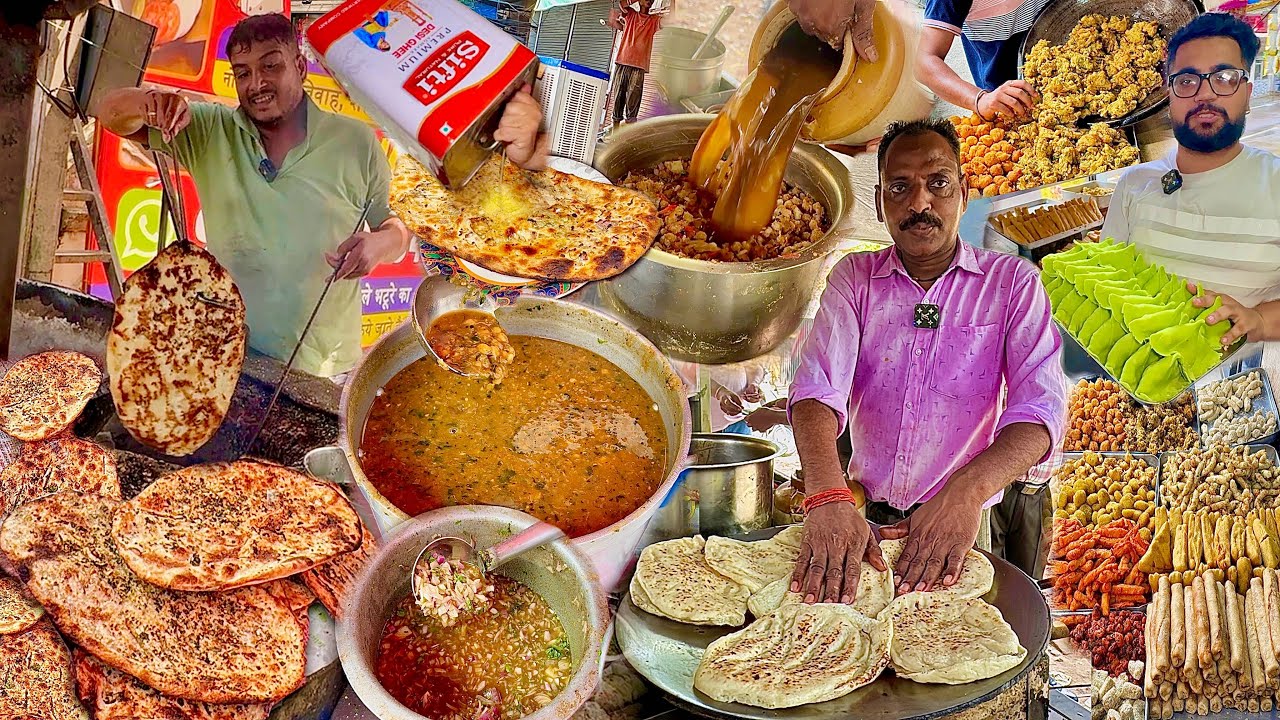 Rs49/- Punjab Heavy Loaded Desi Ghee Nashta | Street Food India | Amritsari Kulcha Chole Pakoda 