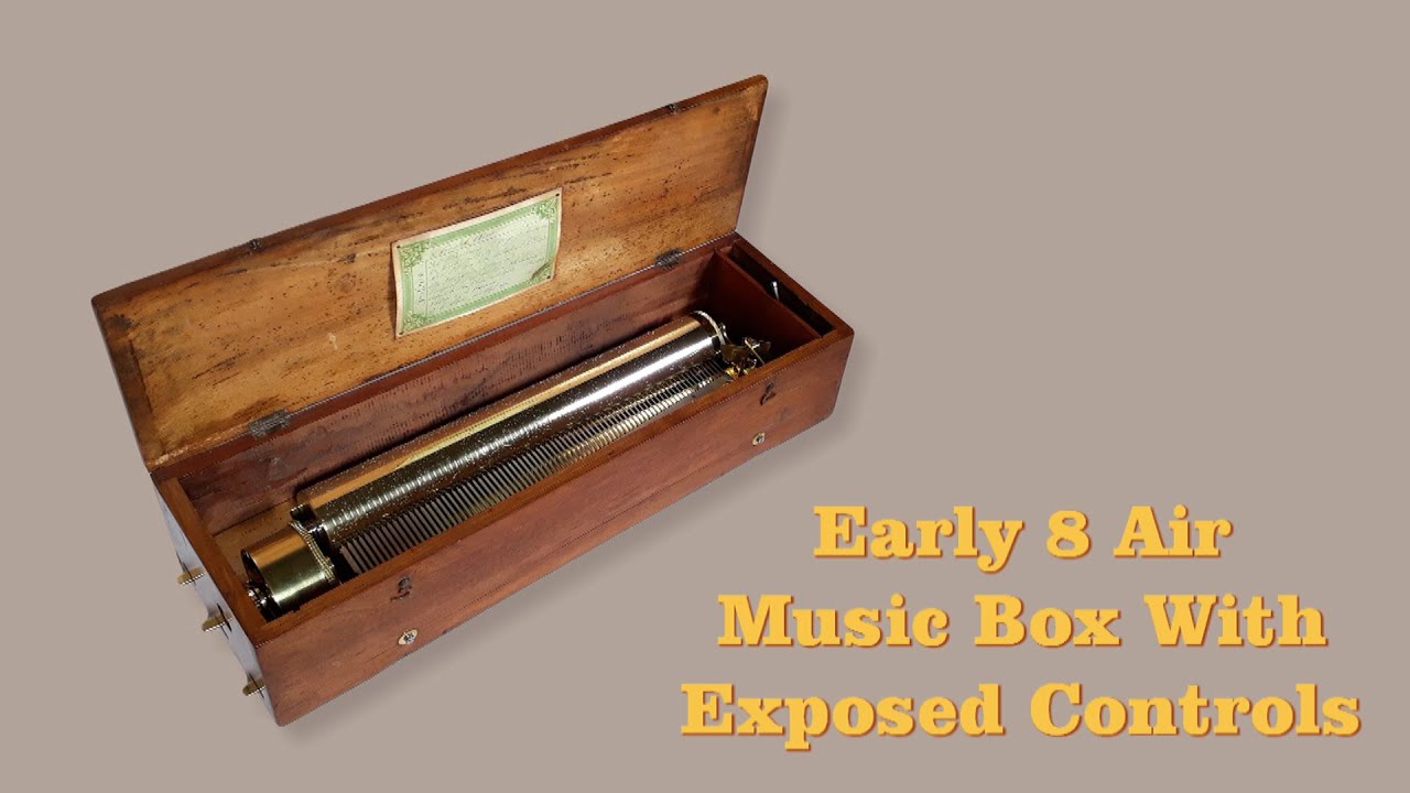 Very Early Antique Music Box with Exposed Controls C. 1830