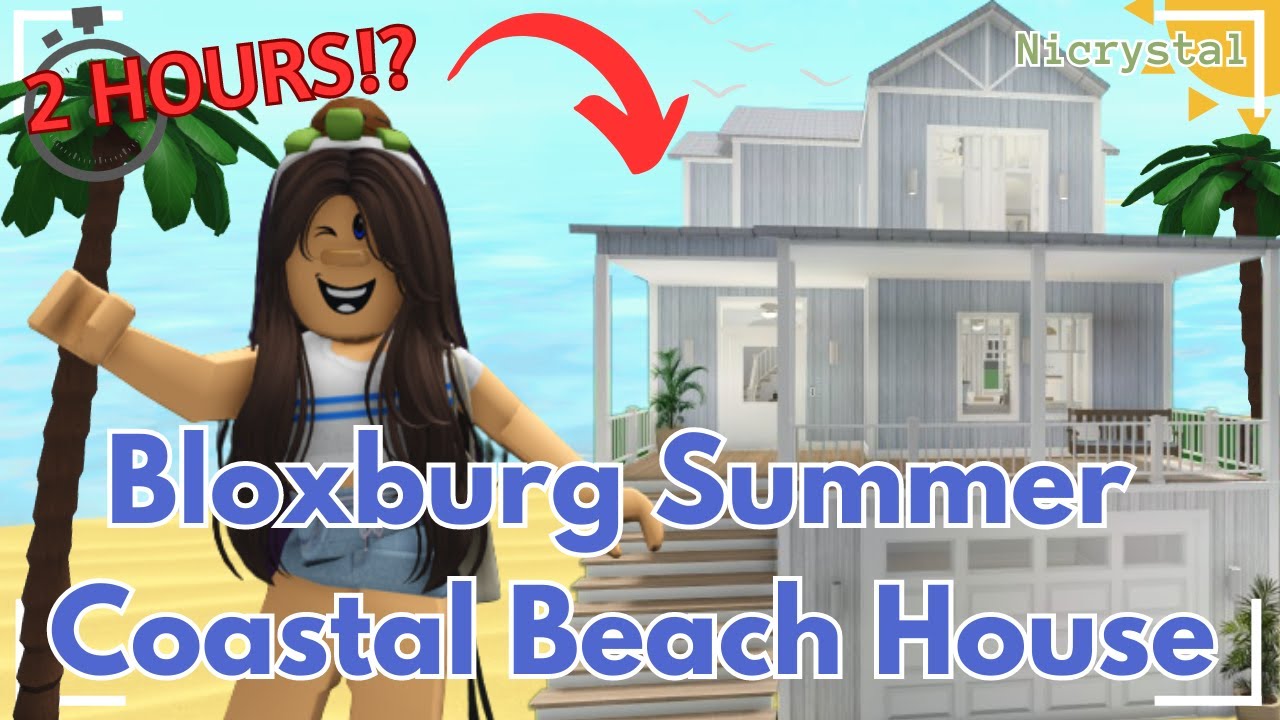 Bloxburg Coastal Beach House Build in 2 Hours | Nicrystal