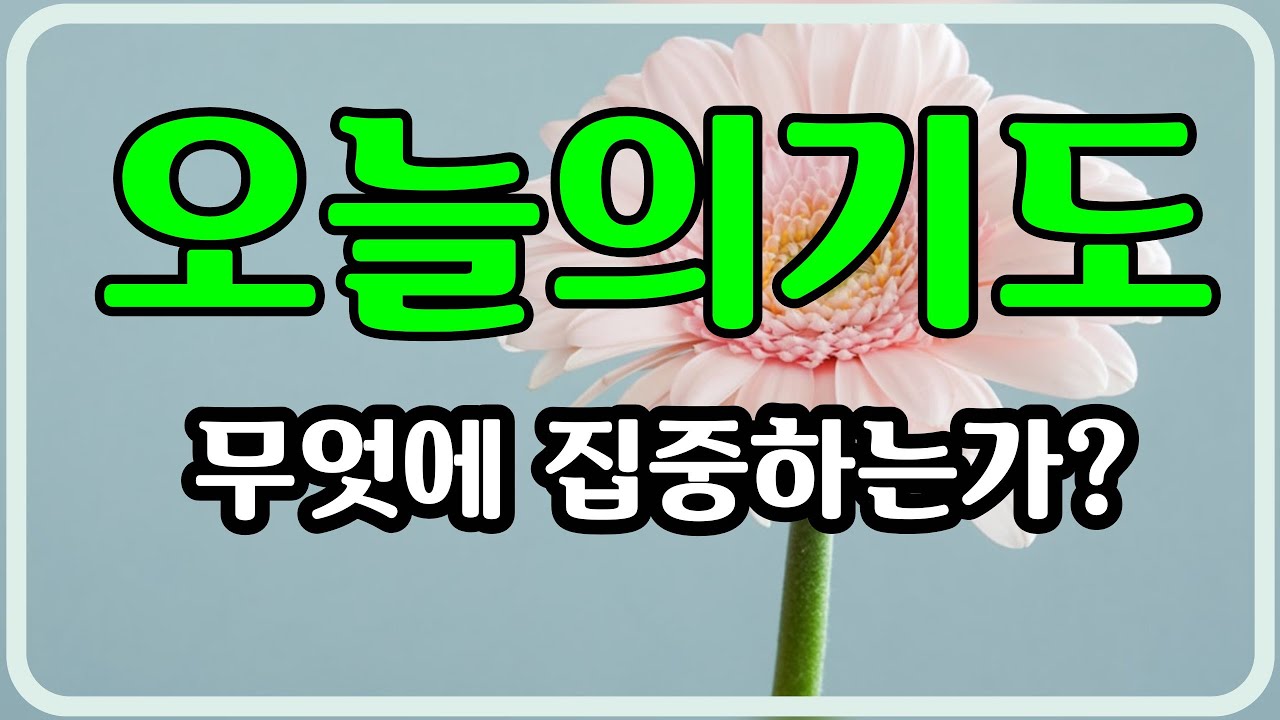39.[오늘의 기도] 무엇에 집중하는가?/요한일서 2:12-27/QT기도