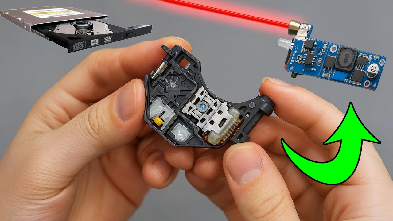 Awesome Idea with an Old DVD Drive – DIY Handheld Mini Laser Cutter