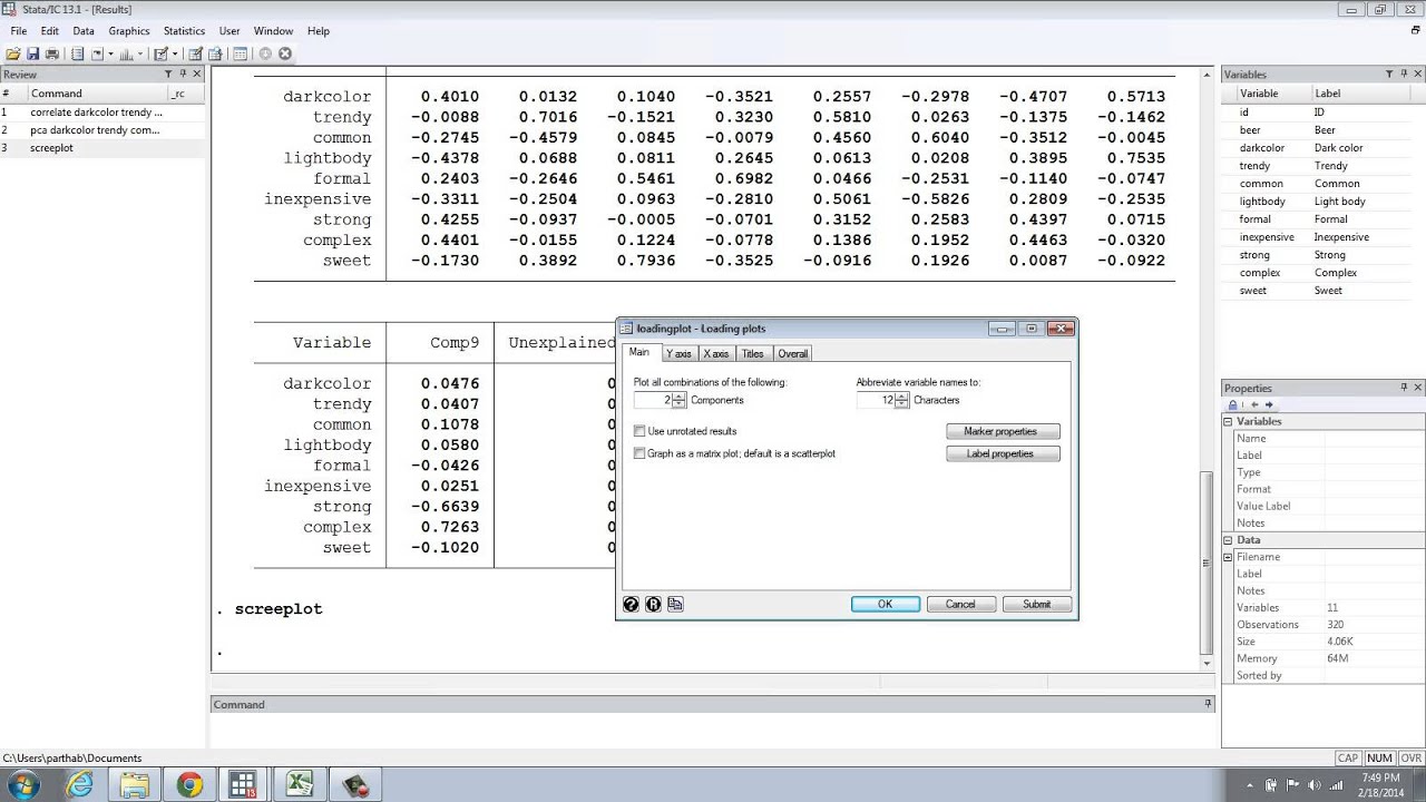 PCA in Stata