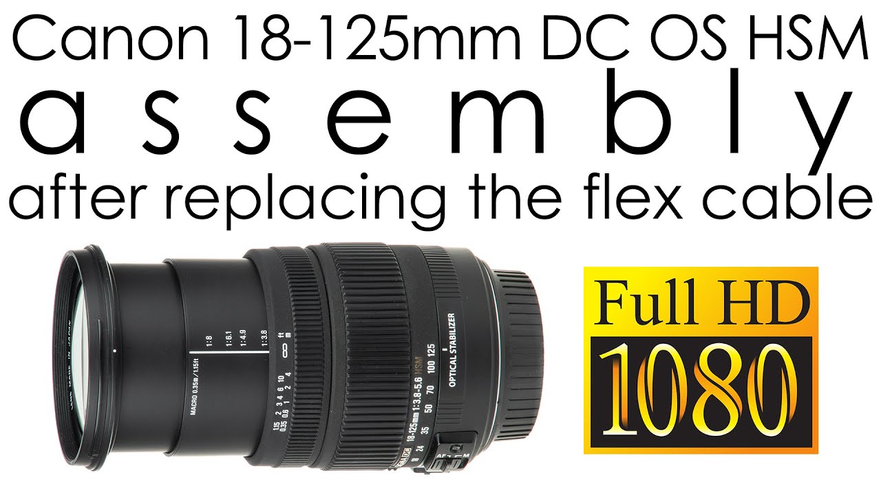 Sigma 18-125mm f/3.8-5.6 DC OS HSM assembly after the aperture and OS flex cables have been replaced
