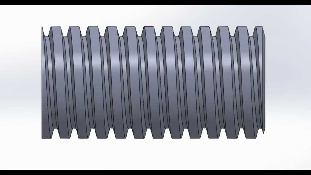 Dibujo de un tornillo de rosca ACME 3D en SolidWorks