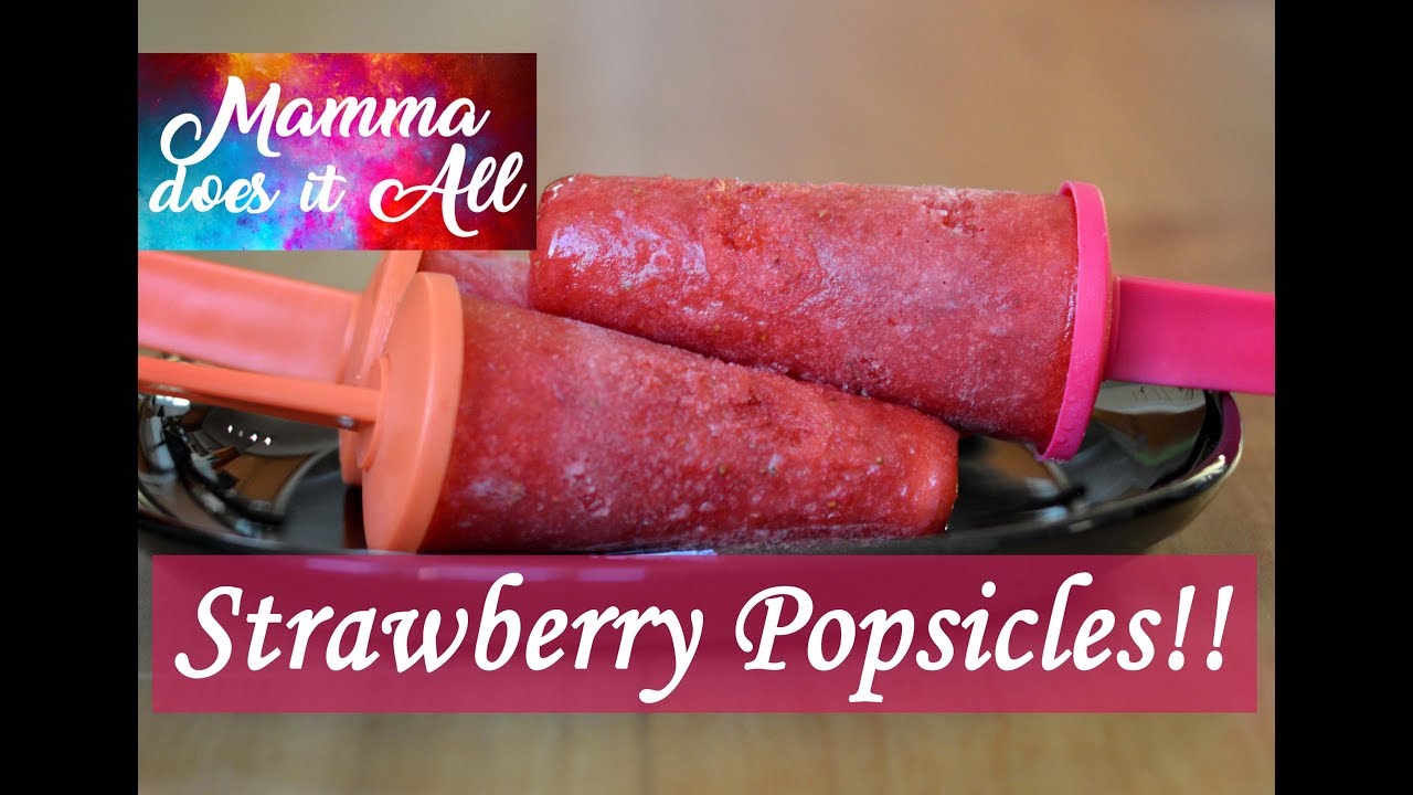 Strawberry Ice Pops!! How to make fresh fruit popsicles!!