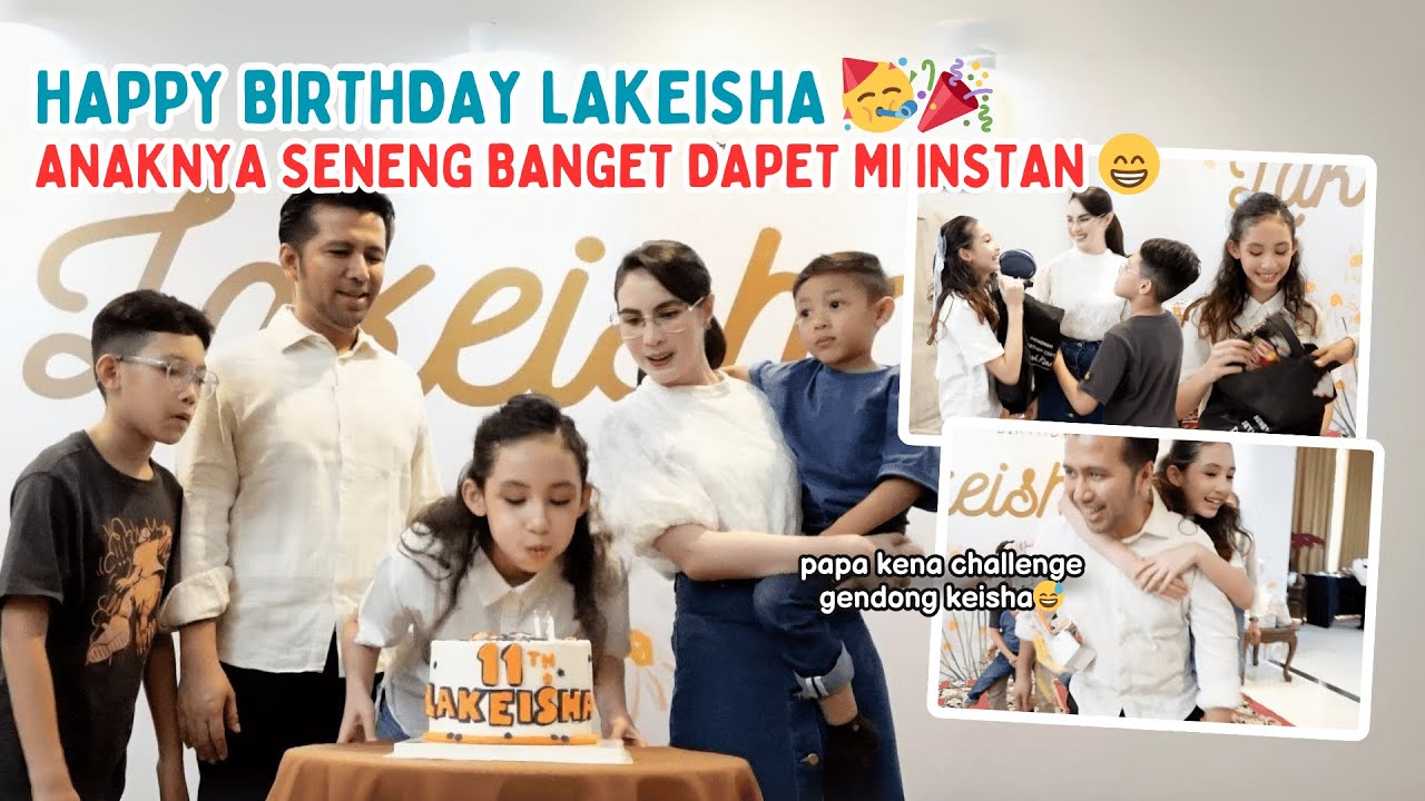 SYUKURAN ULTAH KEISHA KE-11. SENENG BANGET DIKADOIN MIE INSTAN! 😁 | Arumi Bachsin