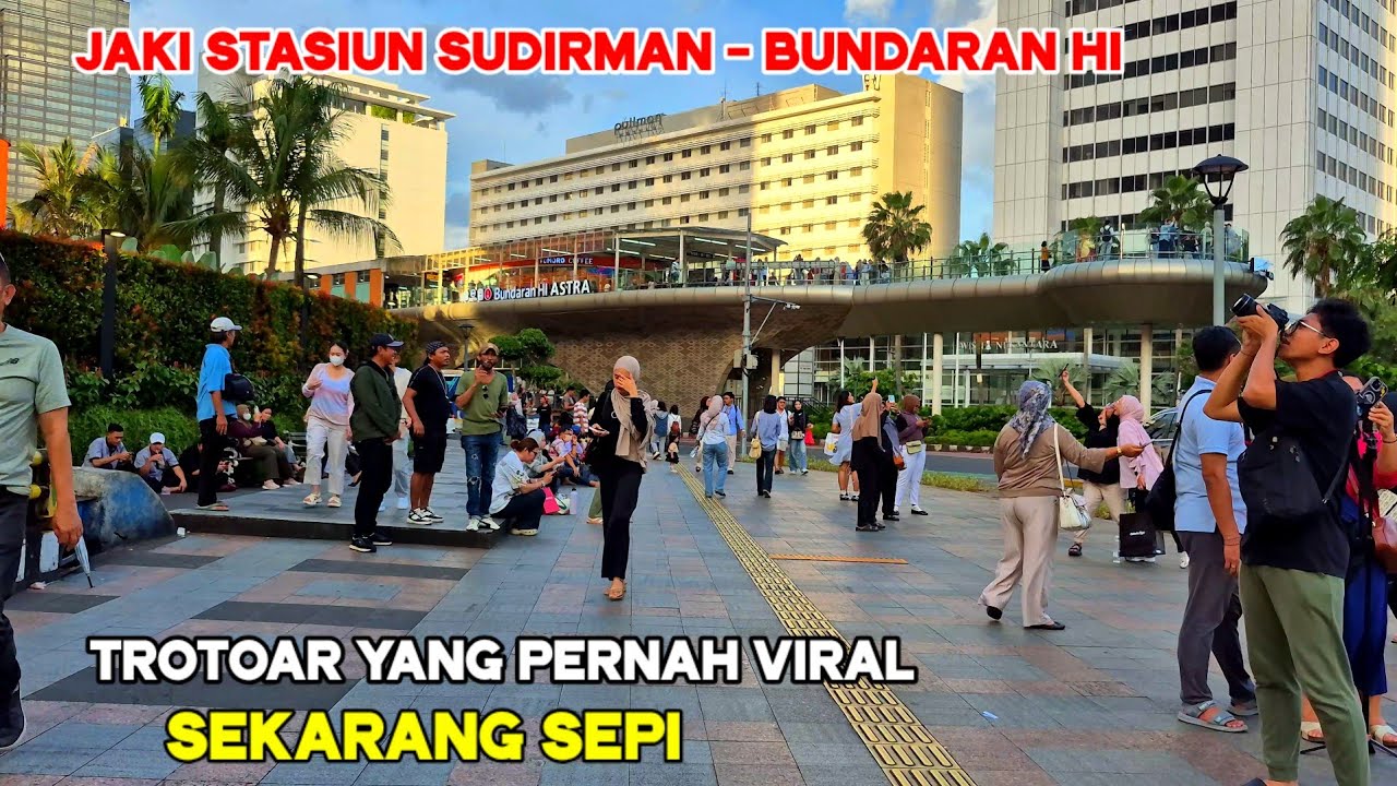 Jaki Dari Stasiun Sudirman Sampai Bundaran HI‼️Trotoar Yang Dulu Viral Sekarang Sepi