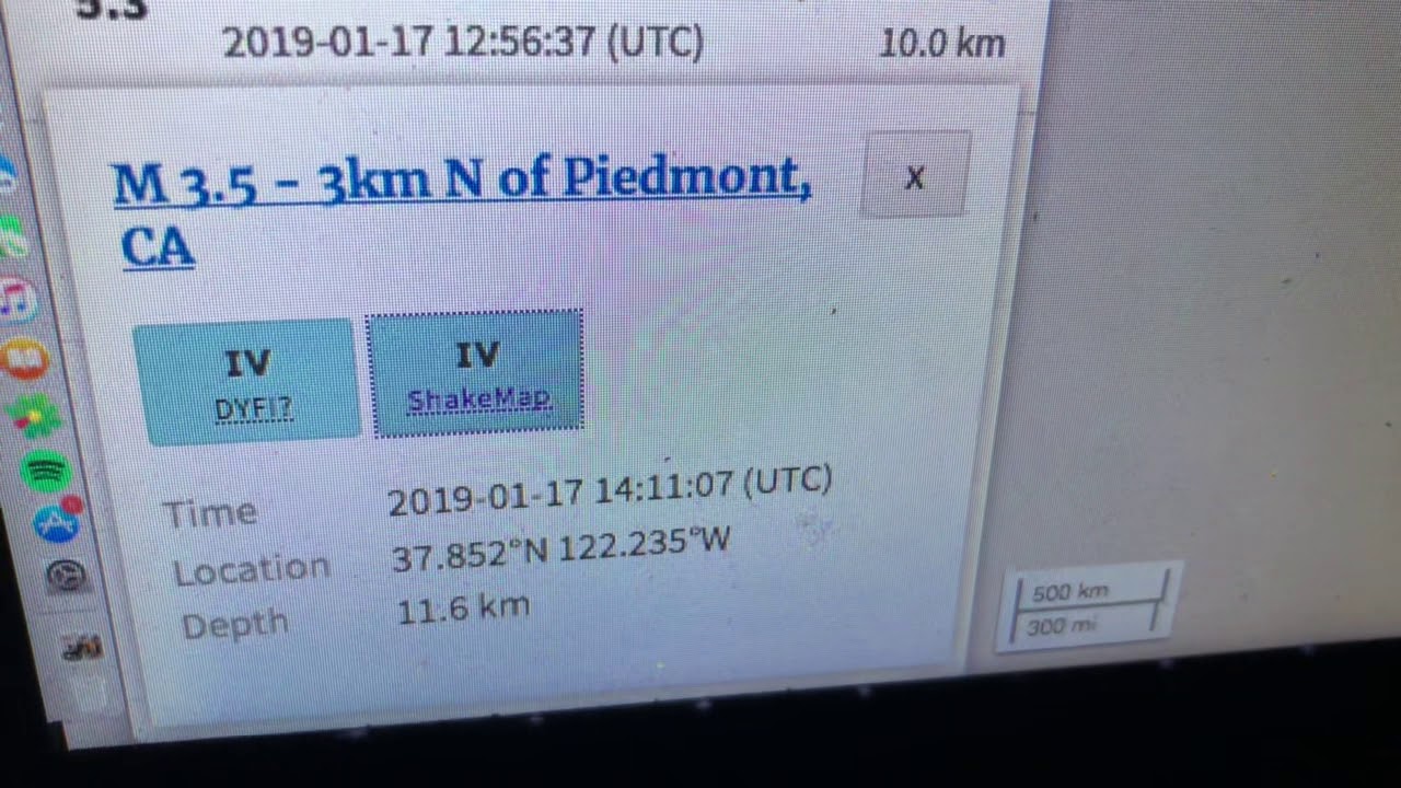 Oakland Earthquake Near Piedmont: 3.5 - 3KM N Of Piedmont CA
