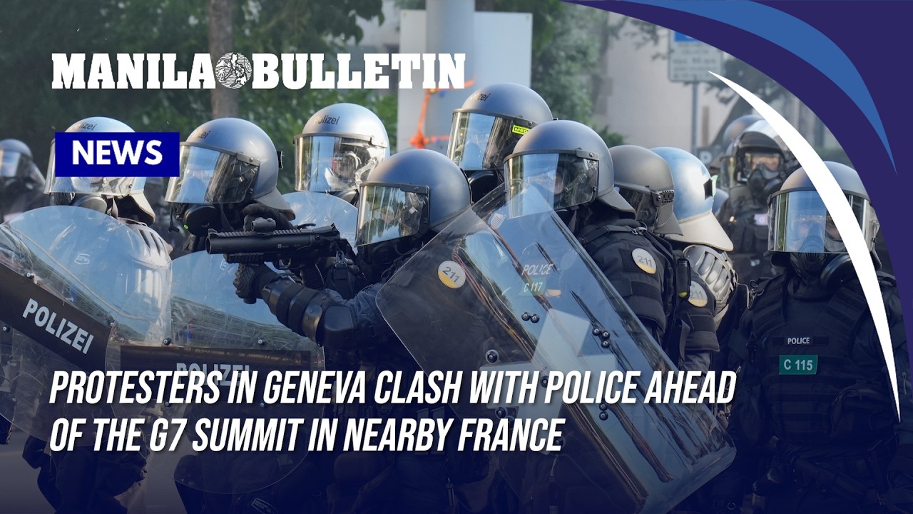 Protesters in Geneva clash with police ahead of the G7 summit in nearby France