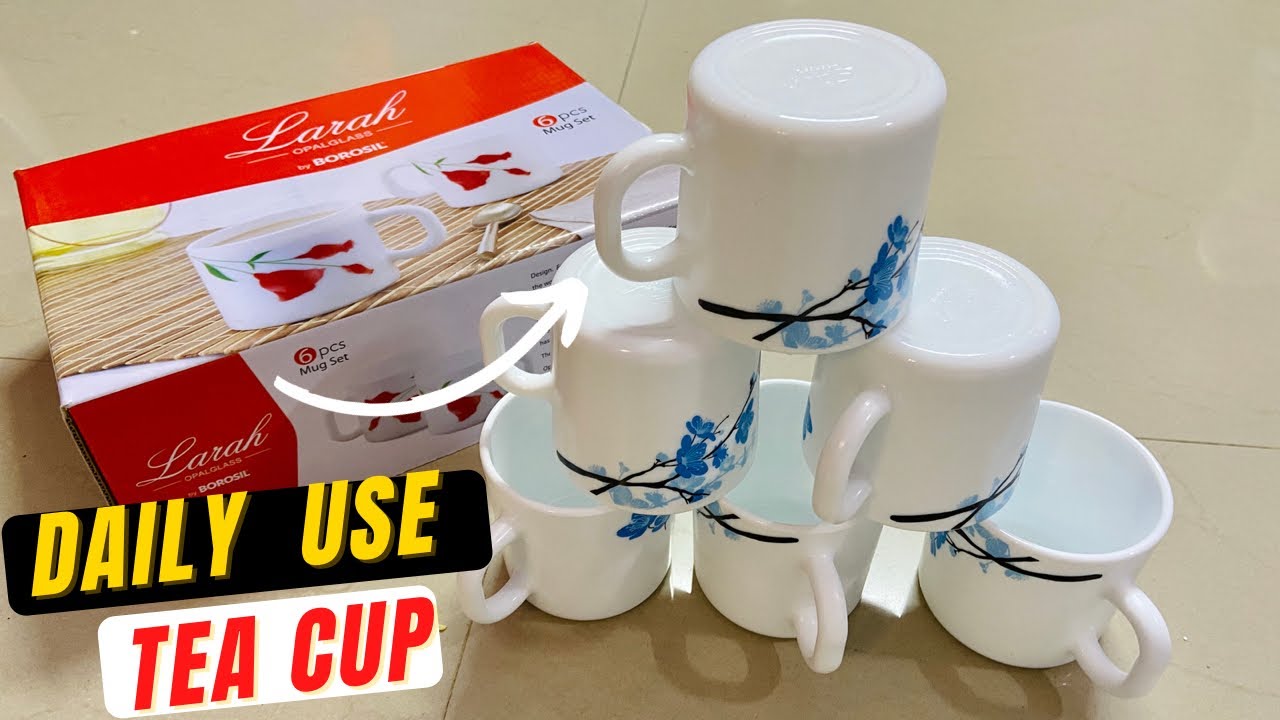 Borosil Mimosa Opalware Tea cup Set | Best cup for daily use