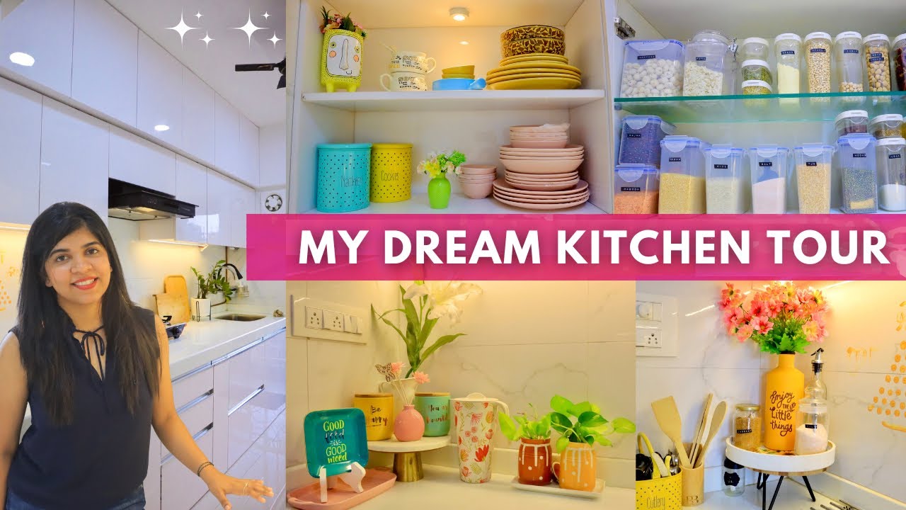 My*Dream*Kitchen Tour ! Indian Modular Kitchen ! Entire White Kitchen Makeover       !