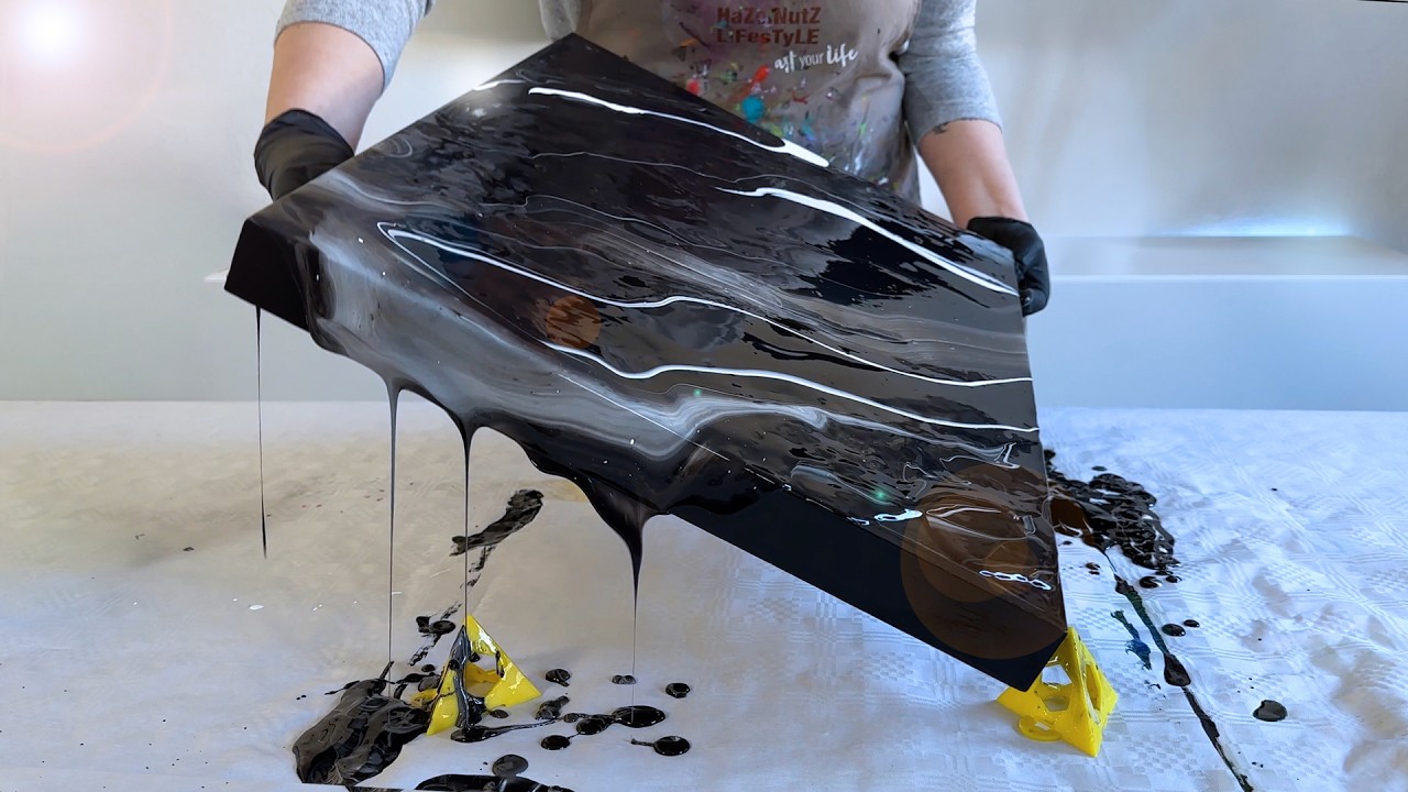 Dieses Pouring hat alles verändert | Schwarz & Weiß Acrylic Pour