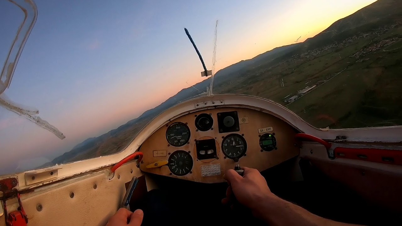 Wassmer WA-30 Bijave landing at Sinj Airport Piket / beautiful sunset view