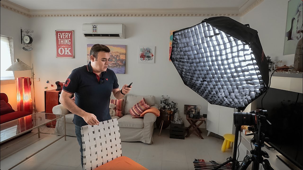 طريقة تصوير فيديو لليوتيوب او تصوير انترفيو مع الاعدادات وتوزيع الاضاءة