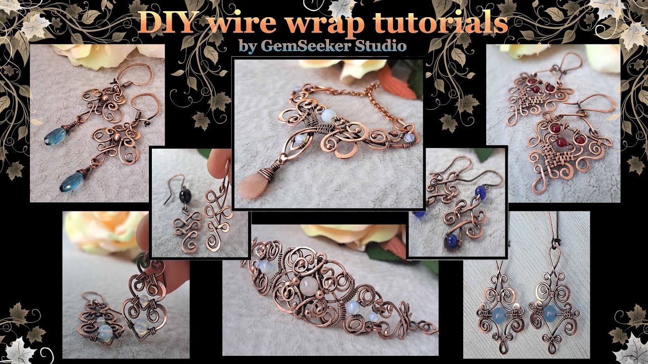 DIY tutorials. 8 ideas of wire wrap jewelry with scrolls.