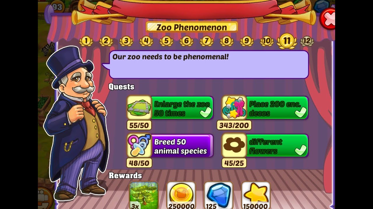 Zoo 2 Animal park gameplay - free diamonds level 11 zoo phenomenon title breeding terrarium dormouse