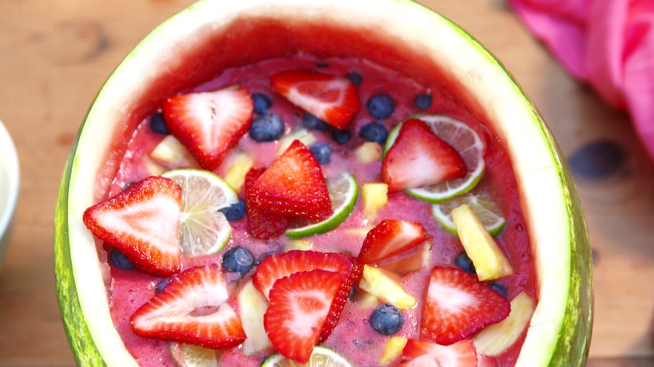 Watermelon Sangria in a Watermelon | Delish
