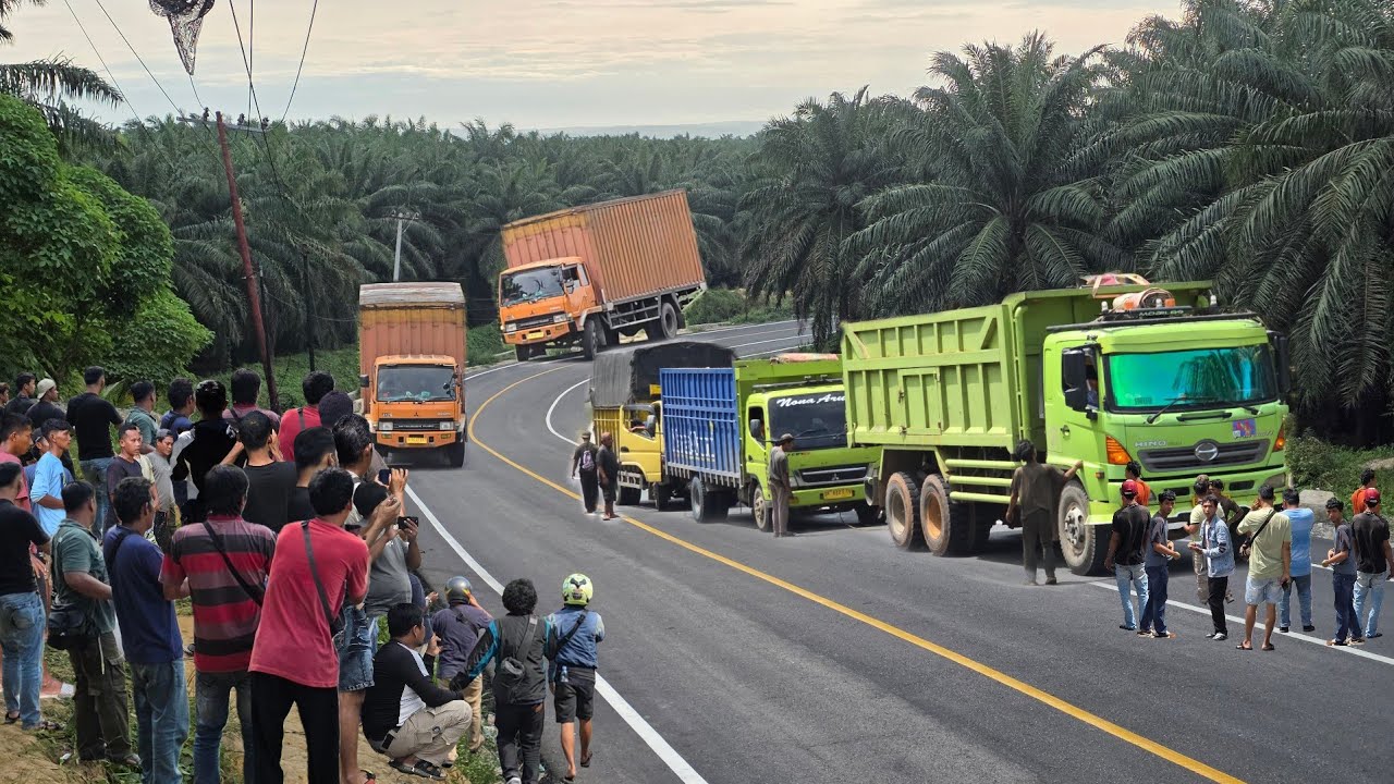 Sopir Selamat Dari Maut || Detik Detik Truck Mundur Nyaris Masuk Parit Gajah Di Bukit Kodok