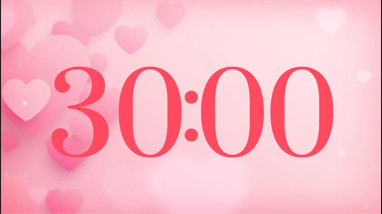 30 Minute Valentine's Day Timer with Music | Relaxing Classroom Countdown
