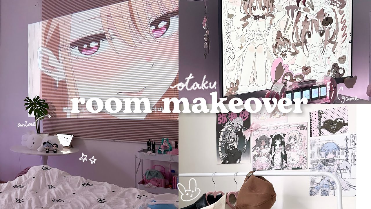 room makeover 🗯️Pinterest, pink, anime, Sanrio themed | aesthetic room makeover and tour