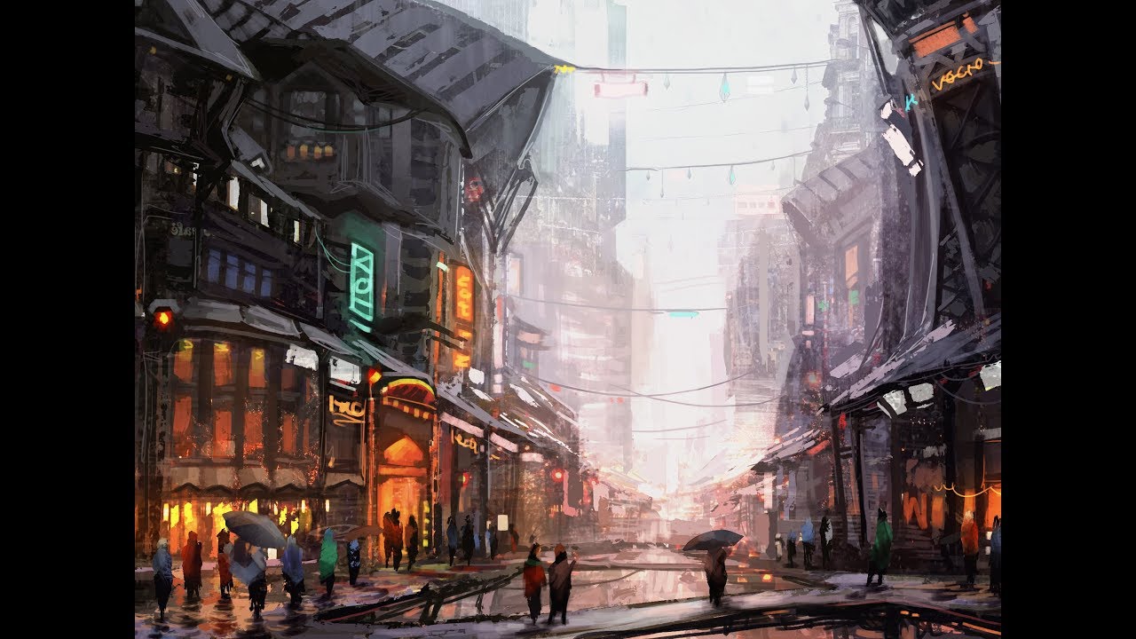 Photoshop Speedpaint - Rain City Concept