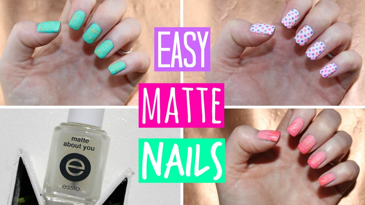 Matte Nail Polish Tutorial - 3 Easy Designs!