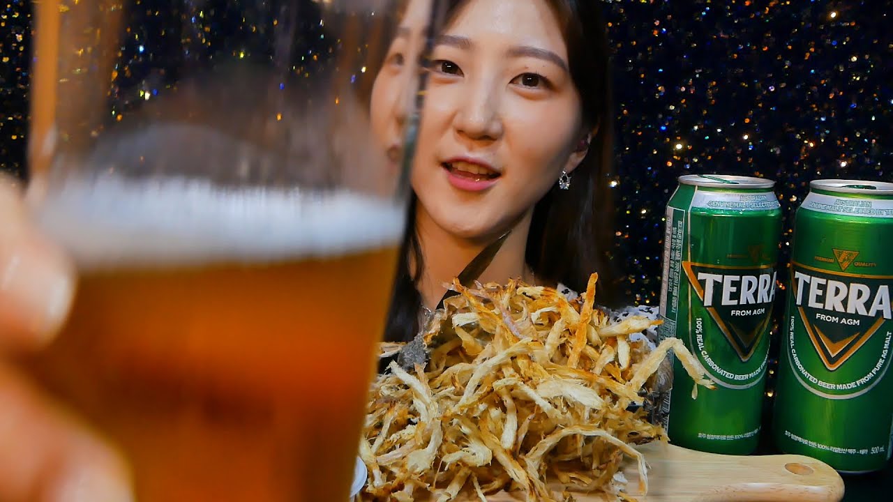 반건조오징어, 먹태 + 테라 맥주 ｜퇴사하니 어떠냐구요? Eating Mukbang ASMR