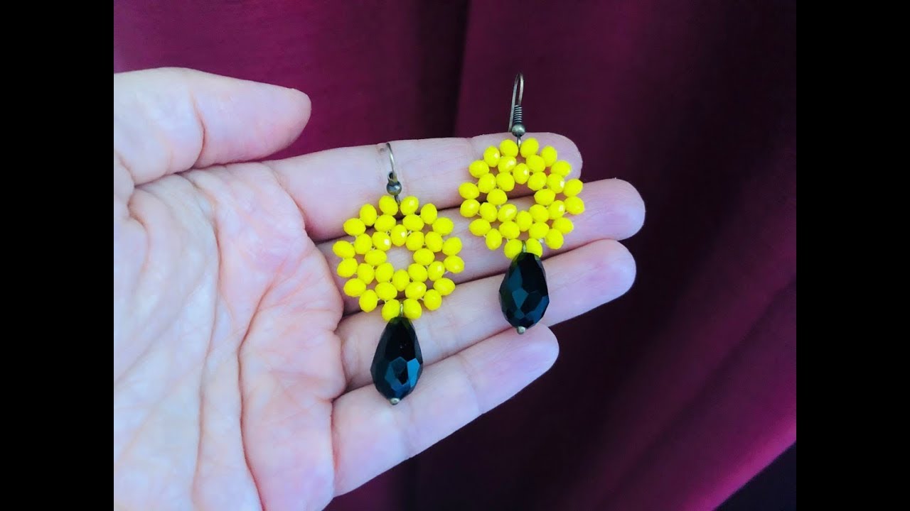 Rondelle Earrings. Easy & Different Method. DIY beaded earrings
